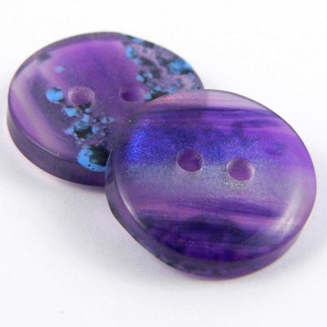 15mm Purple Marble Reversible 2 Hole Sewing Button
