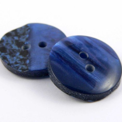 18mm Navy Marble Reversible 2 Hole Sewing Button