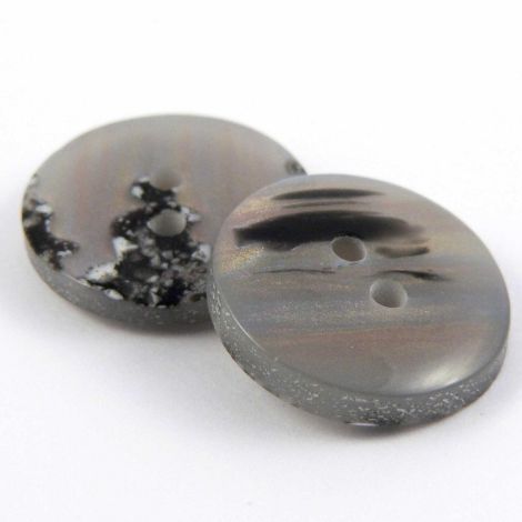 18mm Grey & Copper Marble Reversible 2 Hole Sewing Button