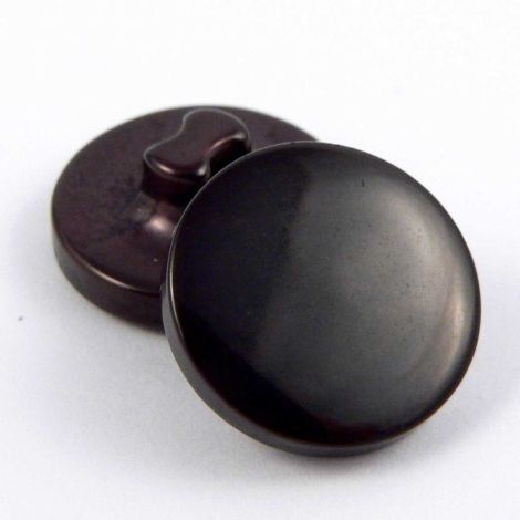 15mm Black Gloss Flat Shank Sewing Button