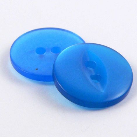 16mm Pearl Bright Blue Fisheye 2 Hole Sewing  Button