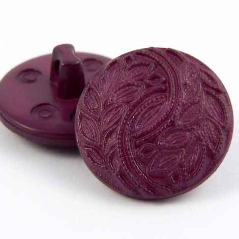 18mm Purple leaf design Shank Sewing Button