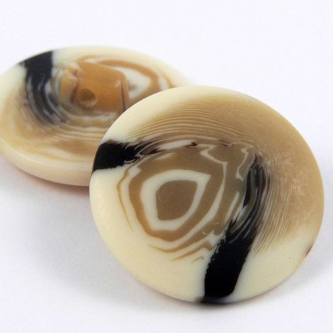 23mm Caramel & Cream Marble Shank Coat Button