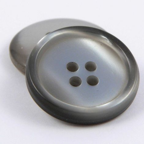 22mm Shiny Grey 4 Hole Suit Button