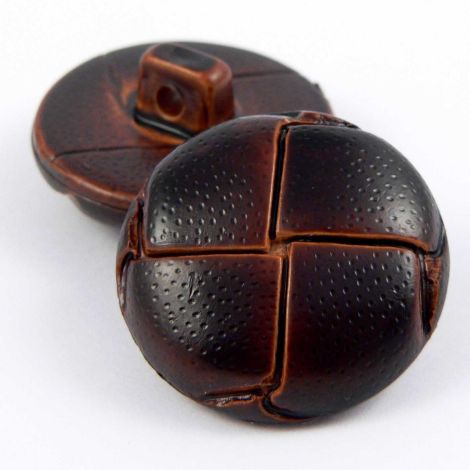 23mm Brown Faux Leather Shank Coat Button