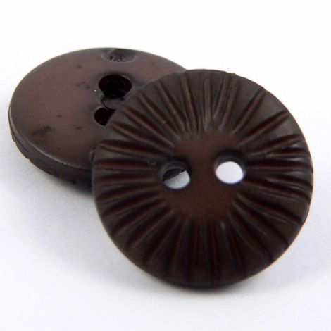 15mm Chocolate Brown Textured 2 Hole Suit Button