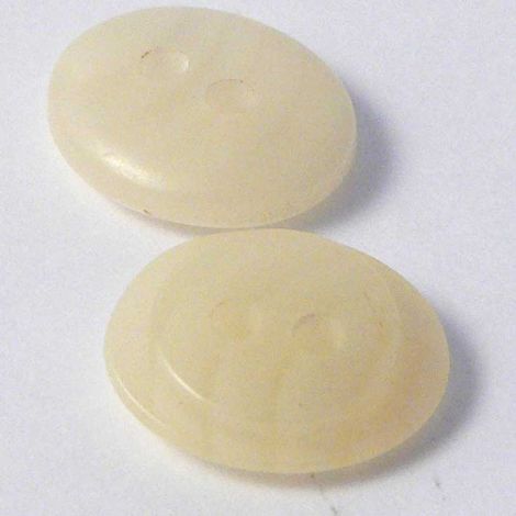 12mm Ivory Horn Effect Oval Shirt/Sewing 2 Hole Button