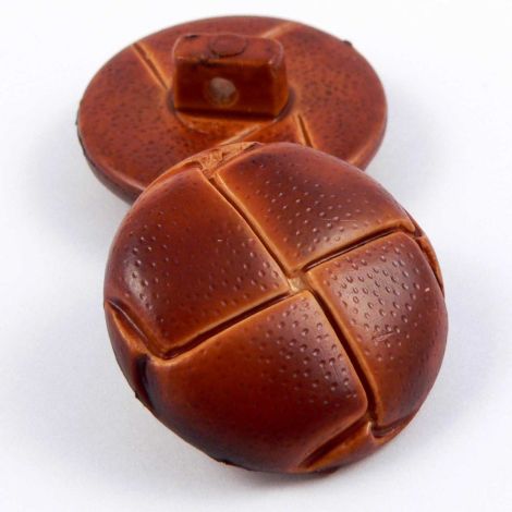 23mm Chestnut Faux Leather Shank Coat Button