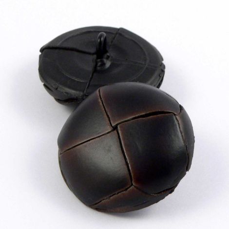 28mm Chocolate Faux Leather Shank Coat Button