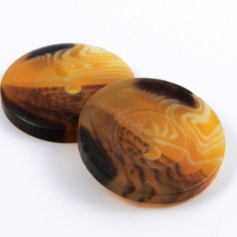 24mm Ginger & Brown Swirl 2 Hole Coat Button