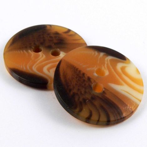 24mm Ginger & Brown Swirl Smartie Style 2 Hole Coat Button