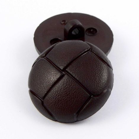 25mm Chocolate Faux Leather Shank Coat Button