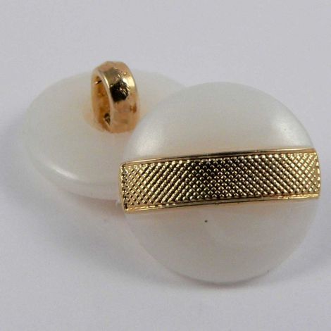 15mm Ivory & Gold Smartie Style Shank Sewing Button