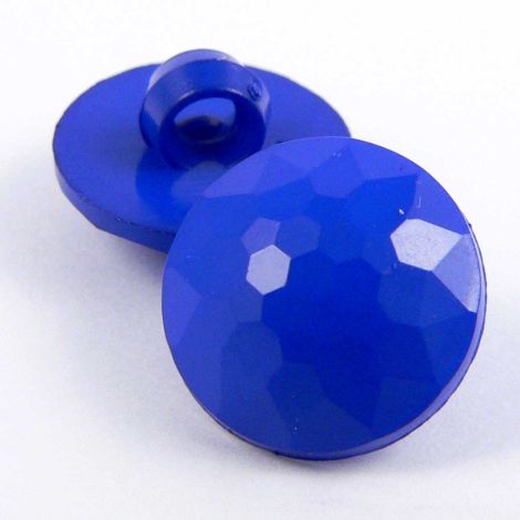 11mm Royal Blue Faceted Domed Shank Sewing Button