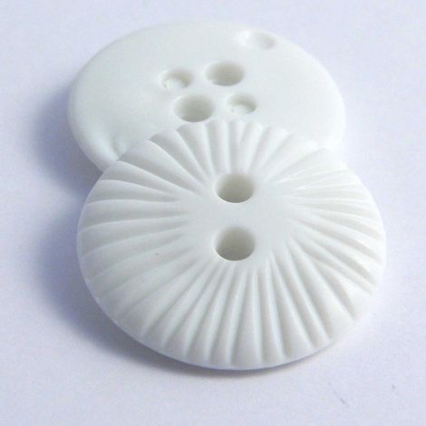 22mm White Textured 2 Hole Suit Button
