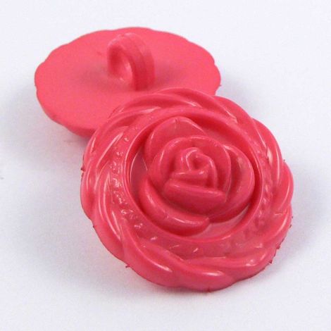 21mm Pink Flower Domed Shank Suit Button