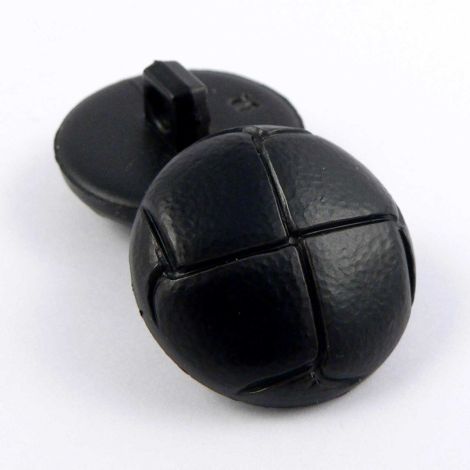 20mm Black Faux Leather Shank Sewing Button