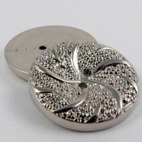 25mm Silver Ornate 2 Hole Coat Button