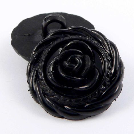 21mm Black Flower Domed Shank Suit Button