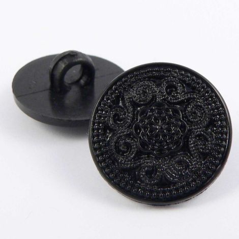 18mm Black Elegant Domed Shank Sewing Button