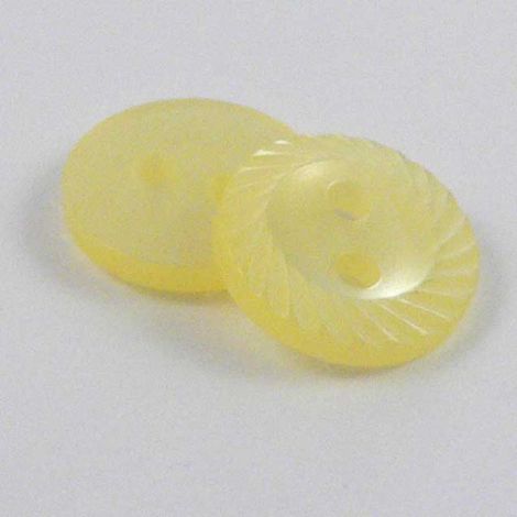 11mm Yellow Ornate Rim 2 Hole Sewing Button