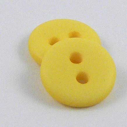 11mm Bright Yellow Flat 2 Hole Sewing Button