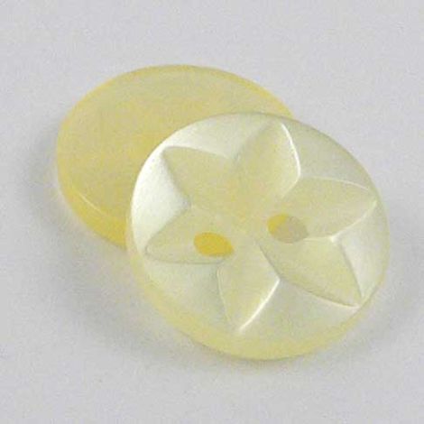 11mm Yellow Flower Embossed 2 Hole Sewing Button