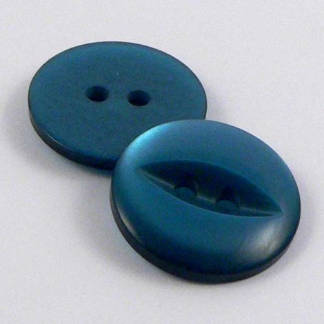 16mm Pearl Teal Blue Fisheye 2 Hole Sewing  Button