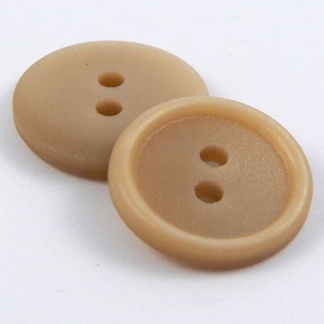 15mm Pearlised Coffee Rimmed 2 Hole Sewing Button