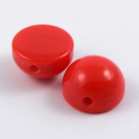 11mm Red Domed 1 Hole Embellishment Button