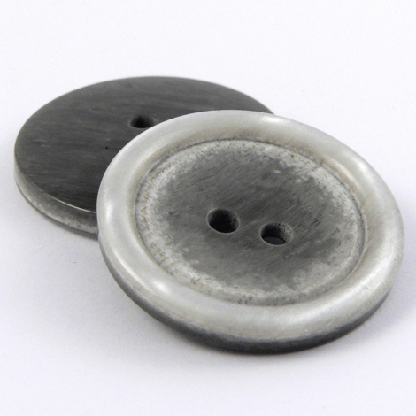 25mm Two-Tone Grey Shiny Marble Effect 2 Hole Coat Button