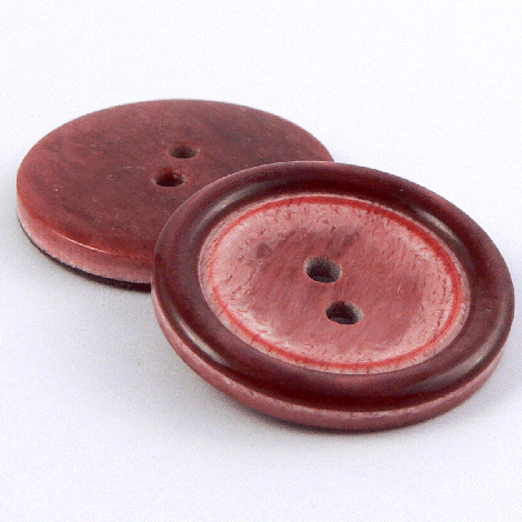 25mm Two-Tone Burgundy Shiny Marble Effect 2 Hole Coat Button