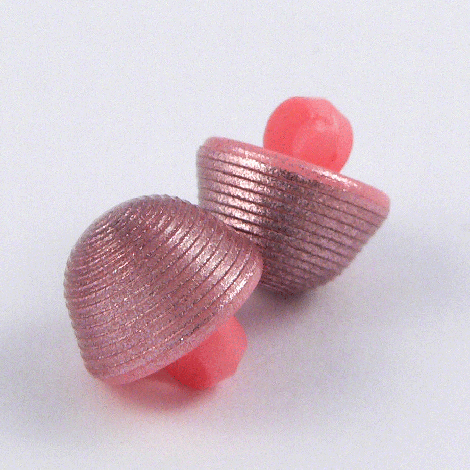 11mm Pink Shimmering Deep Domed shank Sewing Button