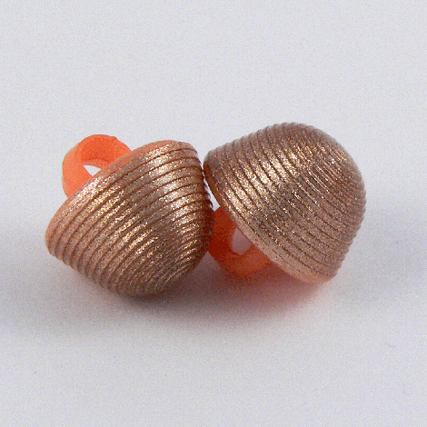 11mm Orange Shimmering Deep Domed shank Sewing Button