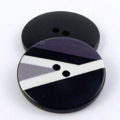 15mm Grey Abstract Symbol Print 2 Hole Sewing Button