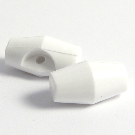 19mm White Toggle 1 Hole Sewing Button