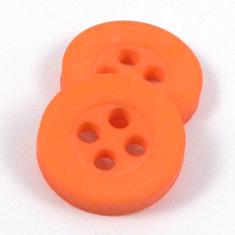 11mm Orange Matt 4 Hole Shirt Button