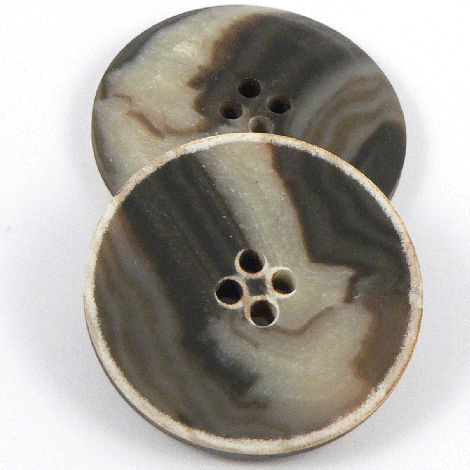 25mm Brown & Stone Marble Urea 4 hole Coat Button