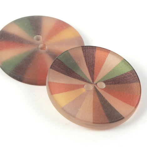 28mm Autumnal Striped Opaque 2 Hole Coat Button