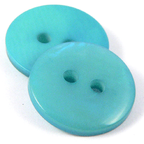 15mm MOP Effect Teal 2 Hole Sewing Button