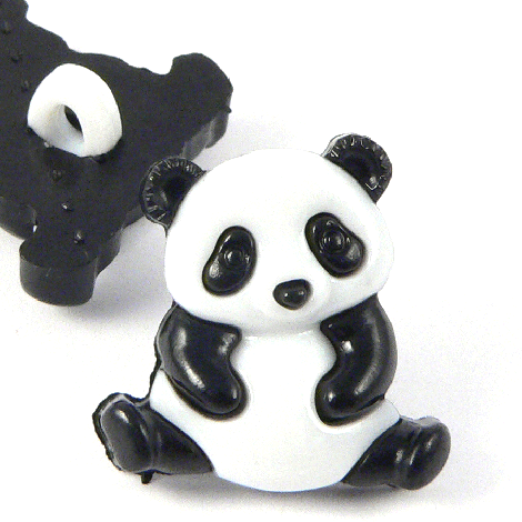 20mm Black & White Cute Panda Shank Button