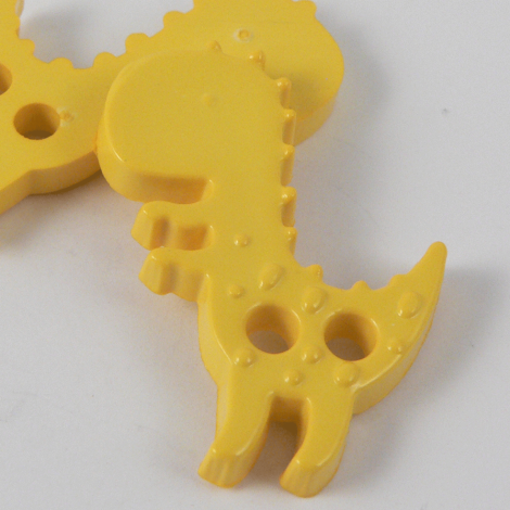 22mm Yellow T-Rex Dinosaur 2 Hole Button