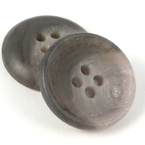 15mm 60% Recycled Grey Horn Effect Rimmed 4 hole Suit Button