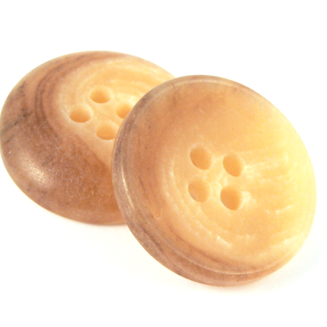 15mm 60% Recycled Tan Horn Effect Rimmed 4 hole Suit Button
