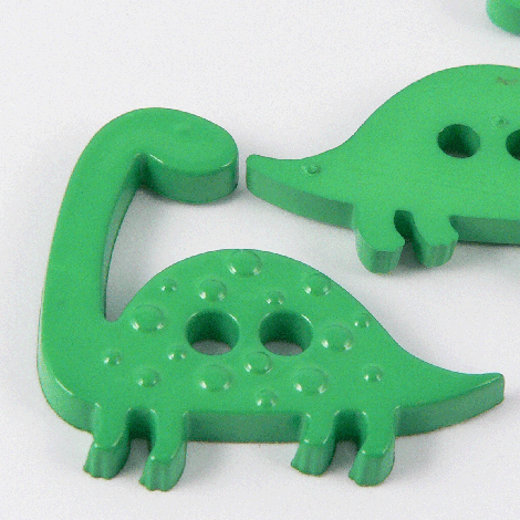 31mm Green Brontosaurus Dinosaur 2 Hole Button