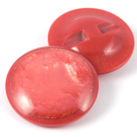 25mm Iridescent & Red Shank Coat Button