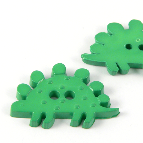 35mm Green Stegosauras Dinosaur 2 Hole Button