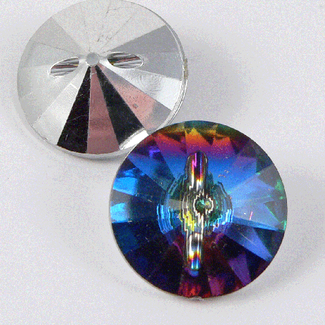13mm Multicolour Diamante Acrylic Shank Button