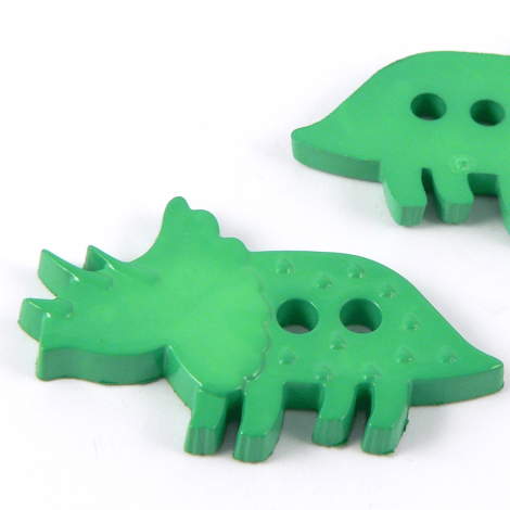 37mm Green Triceratops Dinosaur 2 Hole Button