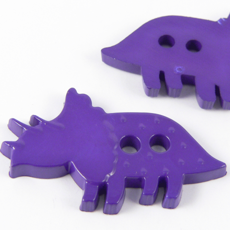 37mm Purple Triceratops Dinosaur 2 Hole Button